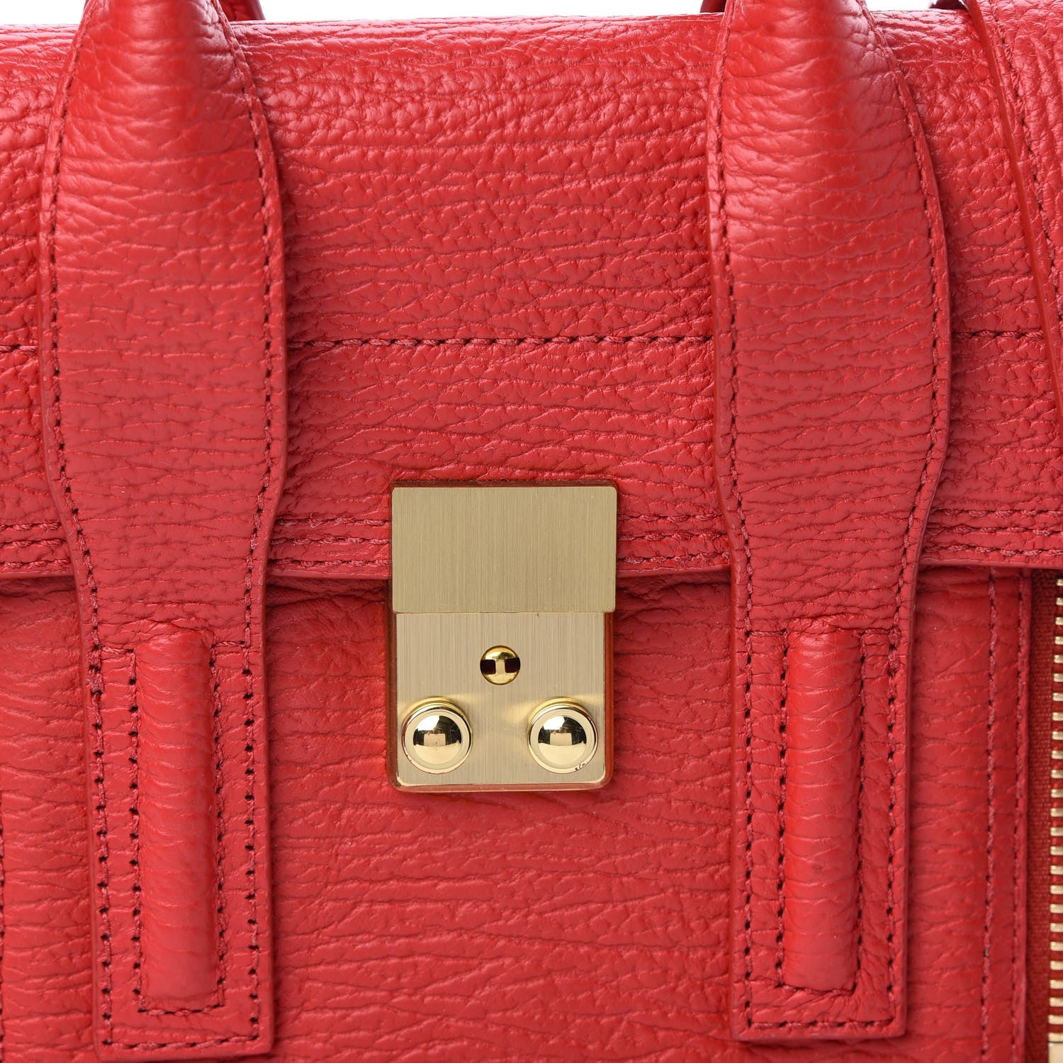 3.1 Phillip Lim 3.1 Textured Calfskin Mini Pashli Satchel Red 10 of 10