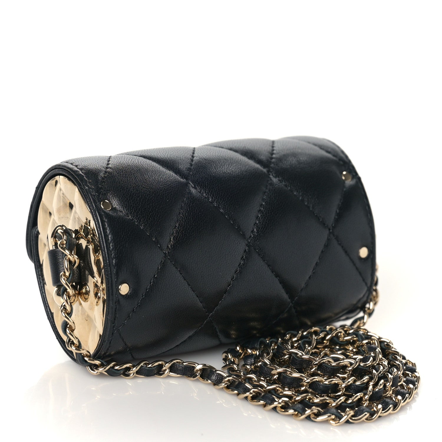 Chanel Lambskin Quilted Box Of Secrets Card Holder With Chain Black 3 of 10