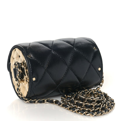 Chanel Lambskin Quilted Box Of Secrets Card Holder With Chain Black 3 of 10
