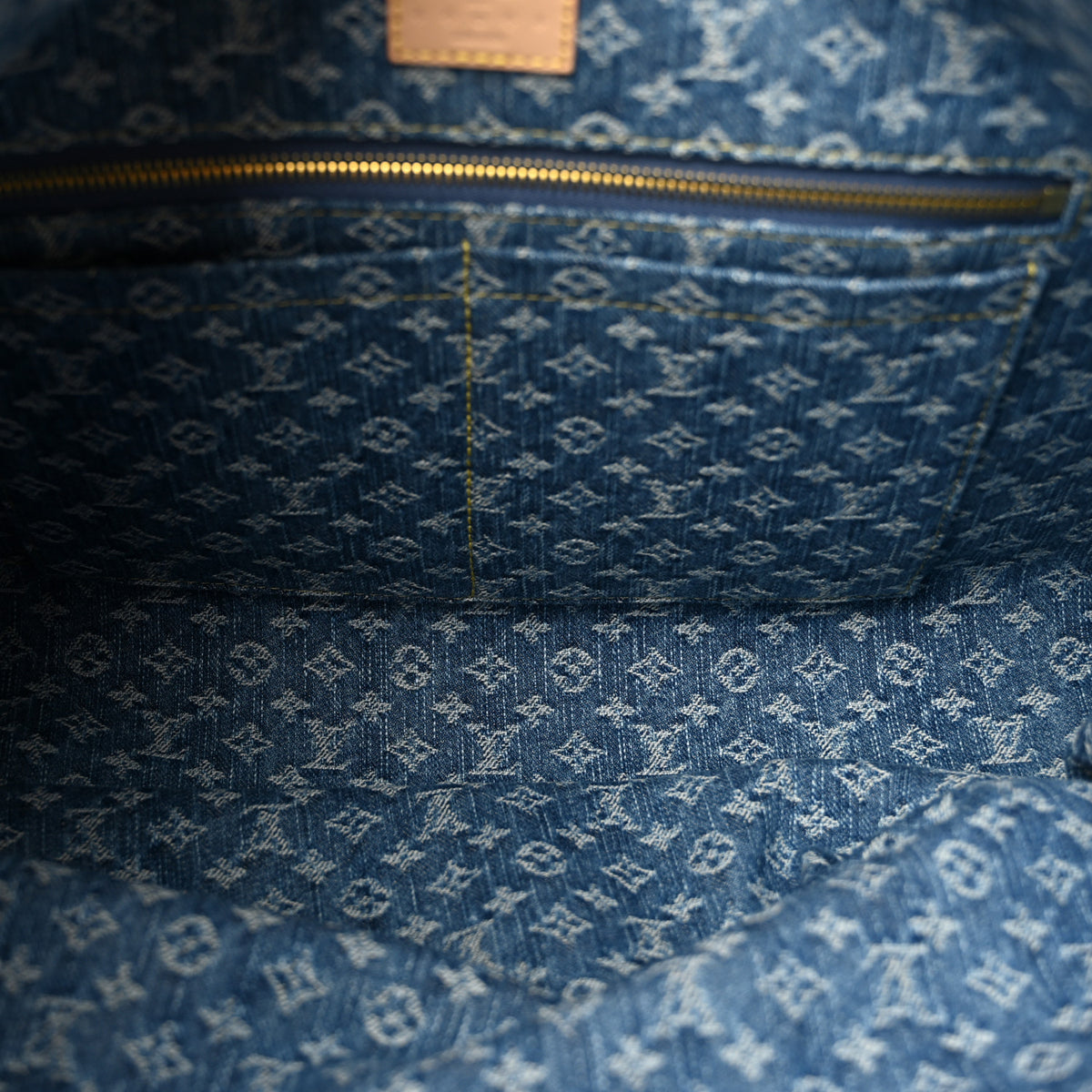 Monogram Denim CarryAll MM Blue