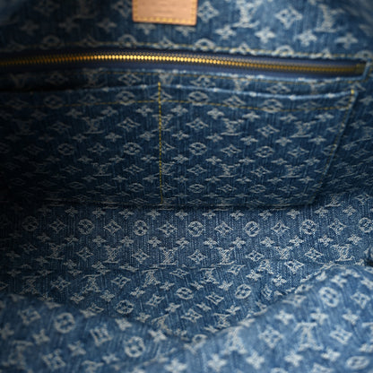 Louis Vuitton Monogram Denim CarryAll MM Blue 6 of 12