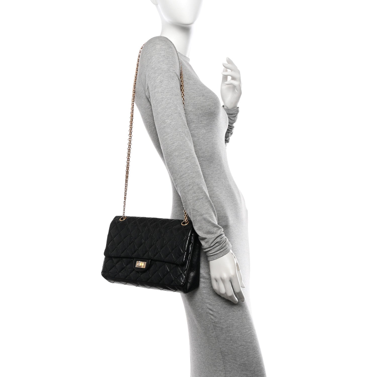 Chanel Aged Calfskin Quilted 2.55 Reissue 226 Flap Black 3 of 10