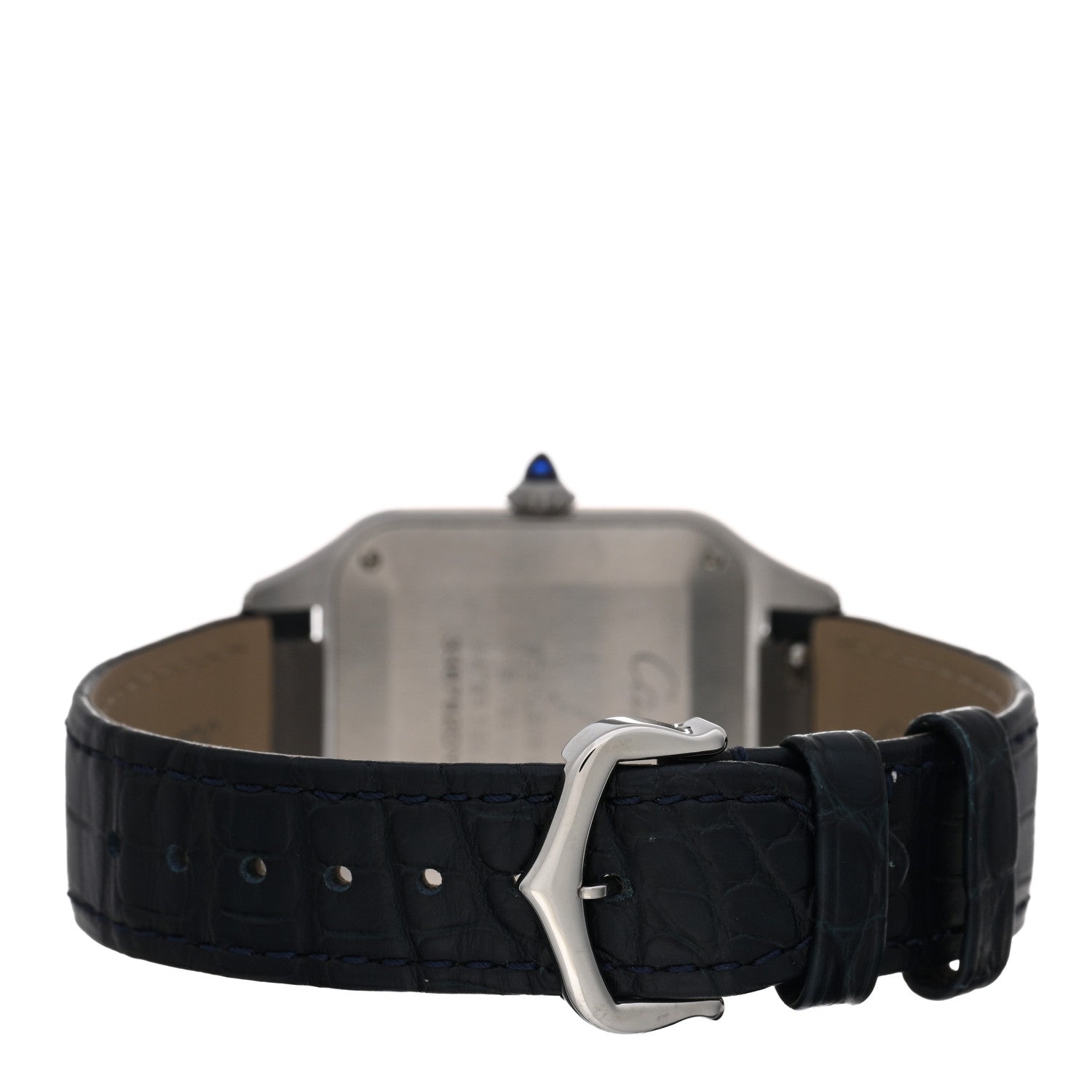 Cartier Stainless Steel Alligator 31.4mm Santos Dumont Quartz Watch 3 of 5