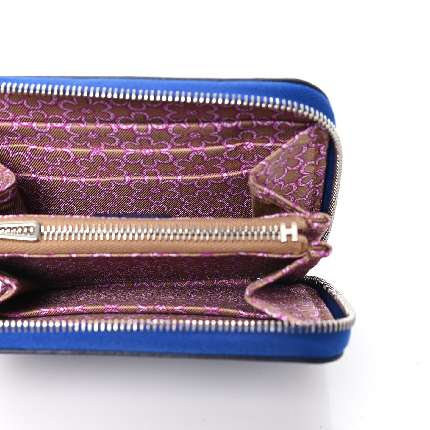 Epsom Silk'In Compact Wallet Bleu Electrique