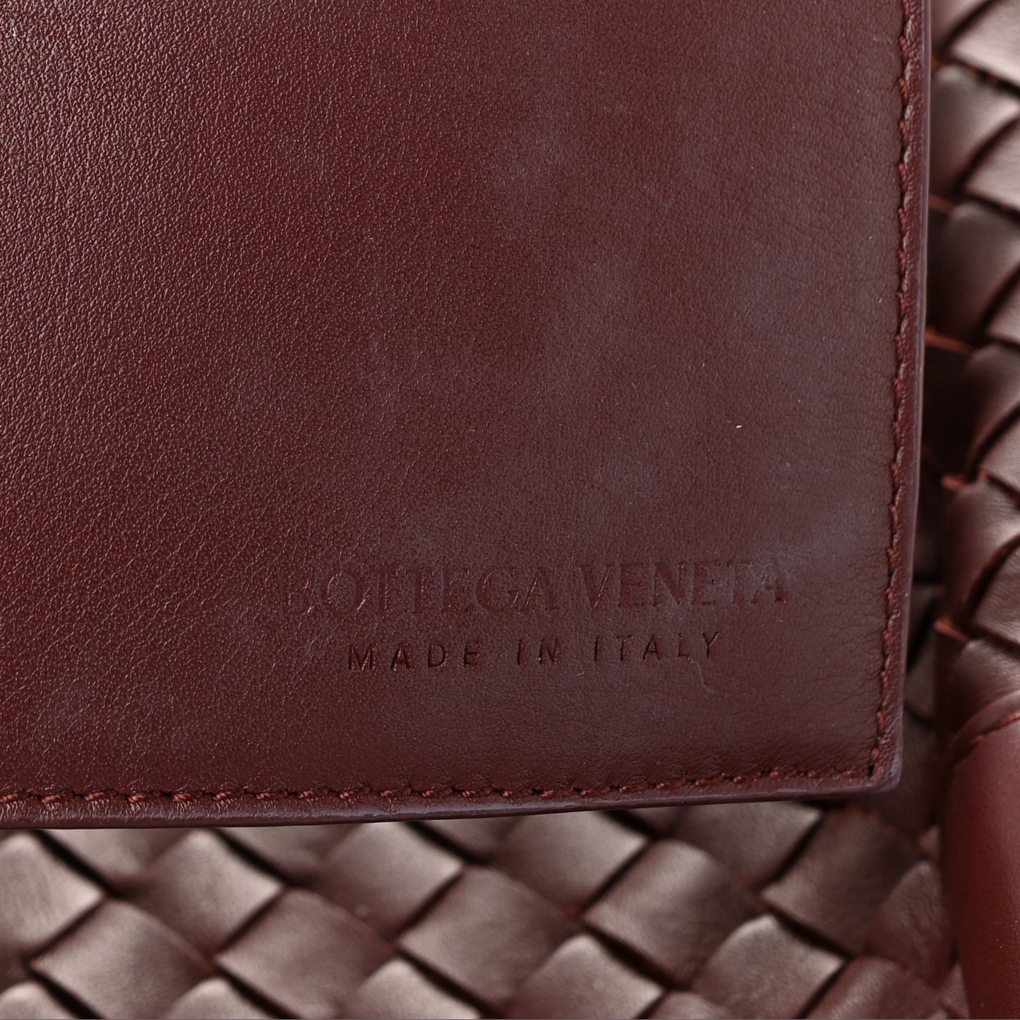 Calfskin Intrecciato Pinacoteca Reversible Tote Madder Brown Lunar