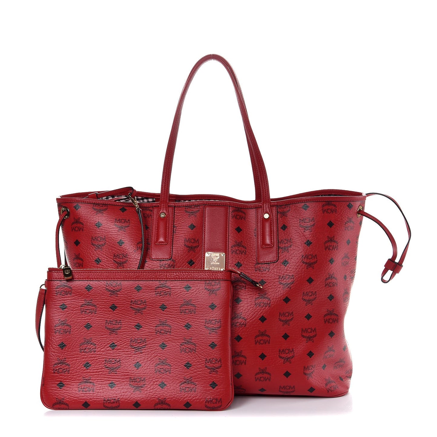 Visetos Large Liz Reversible Shopper Tote Ruby Red