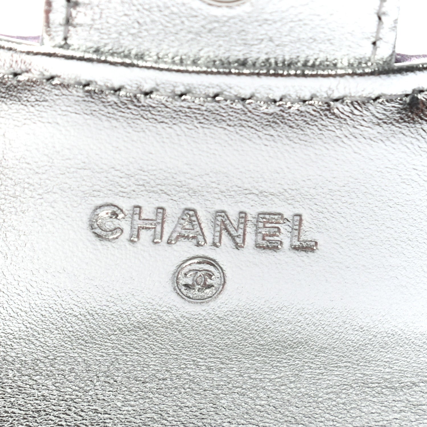 Chanel Gradient Metallic Calfskin Quilted Flap Card Holder Wallet Silver Blue Yellow Purple 6 of 8