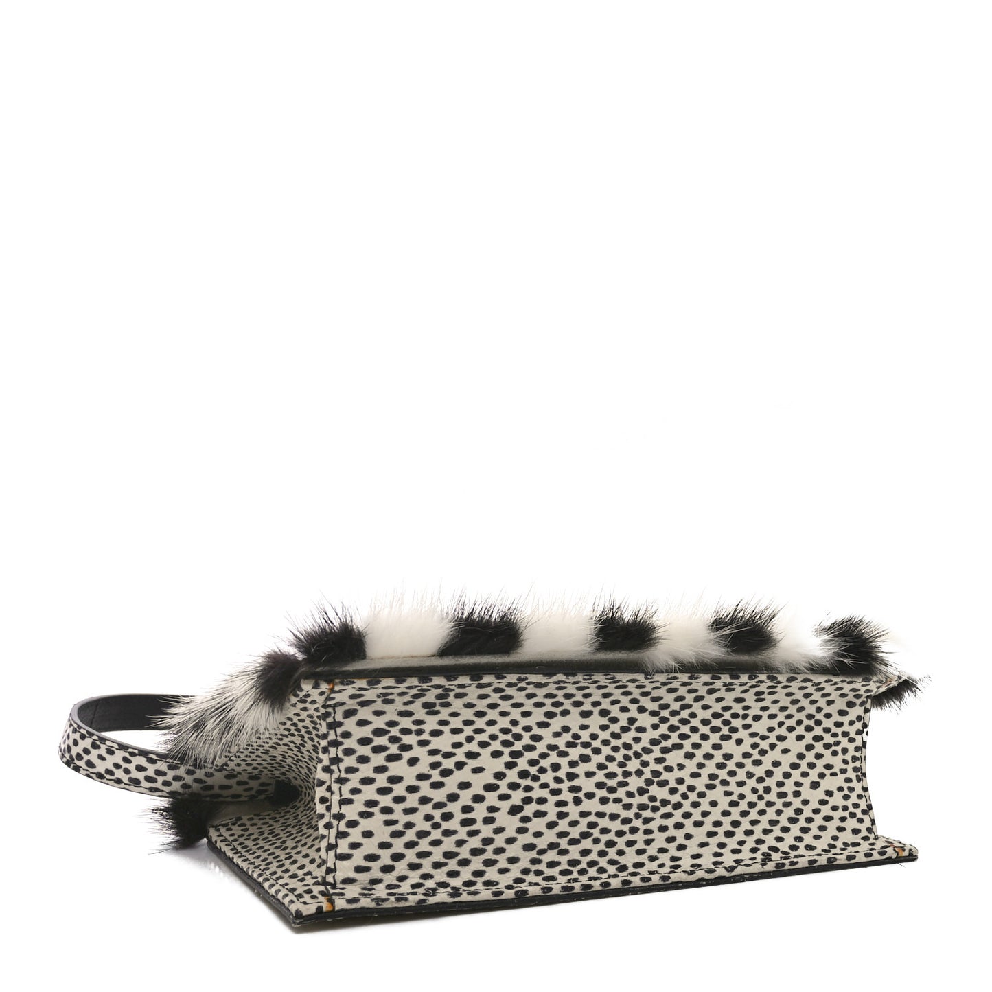 Watersnake Mink Daisy Clutch White Black