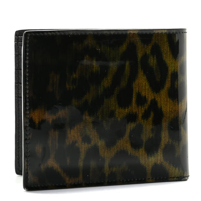 Saint Laurent Patent Leopard Print Paris East West Wallet Black 3 of 7