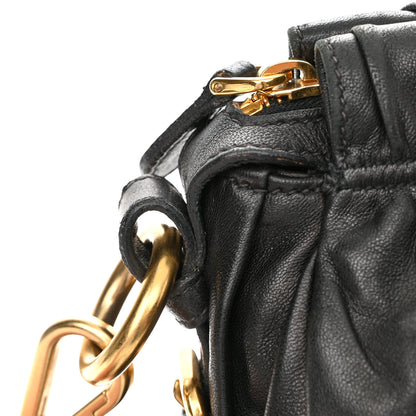 Prada Nappa Gaufre Buckle Shoulder Bag Black 12 of 15