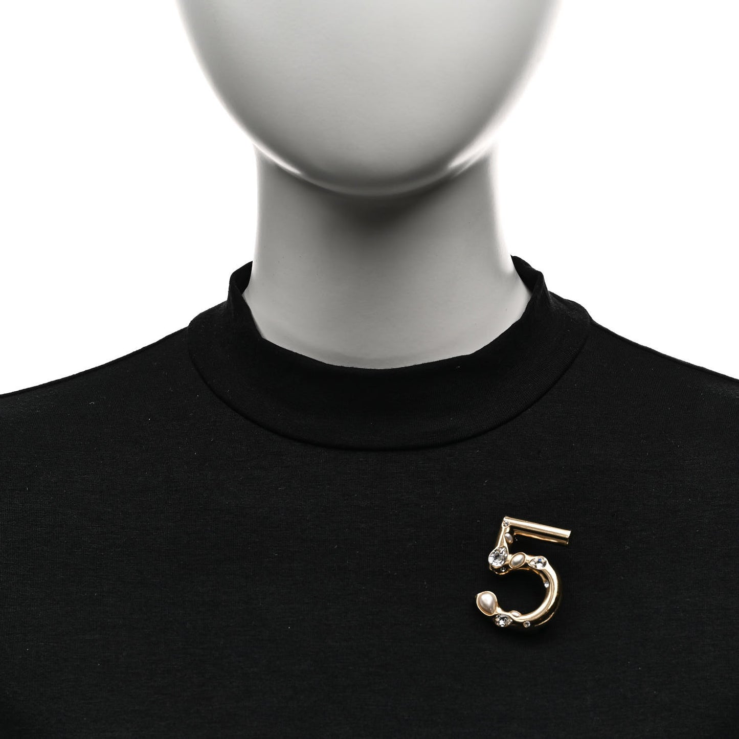Pearl Crystal N°5 Brooch Gold