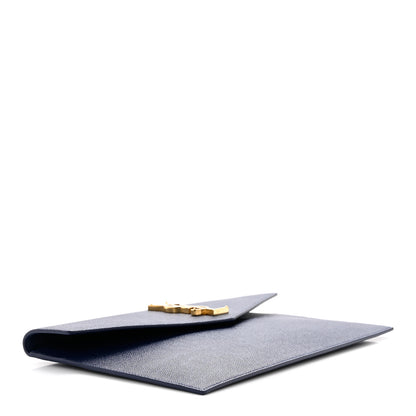 Saint Laurent Grain De Poudre Uptown Pouch Blue Charron 4 of 7