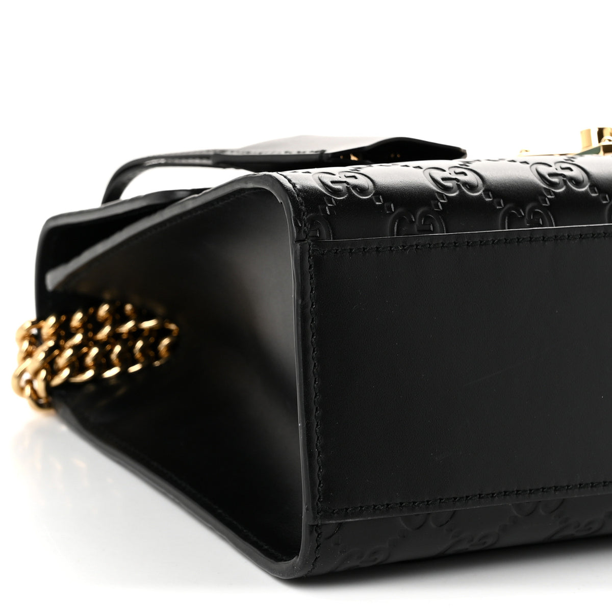 Gucci Guccissima Medium Padlock Shoulder Bag Black 9 of 10