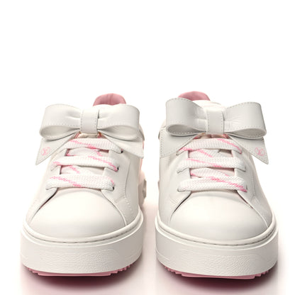 Louis Vuitton Calfskin Time Out Bow Sneakers 41 White Pink 2 of 10