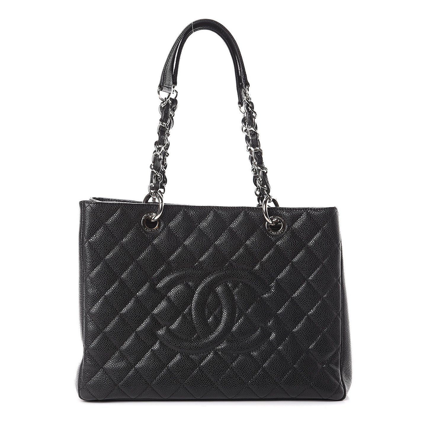 Caviar Quilted Grand Shopping Tote GST Black