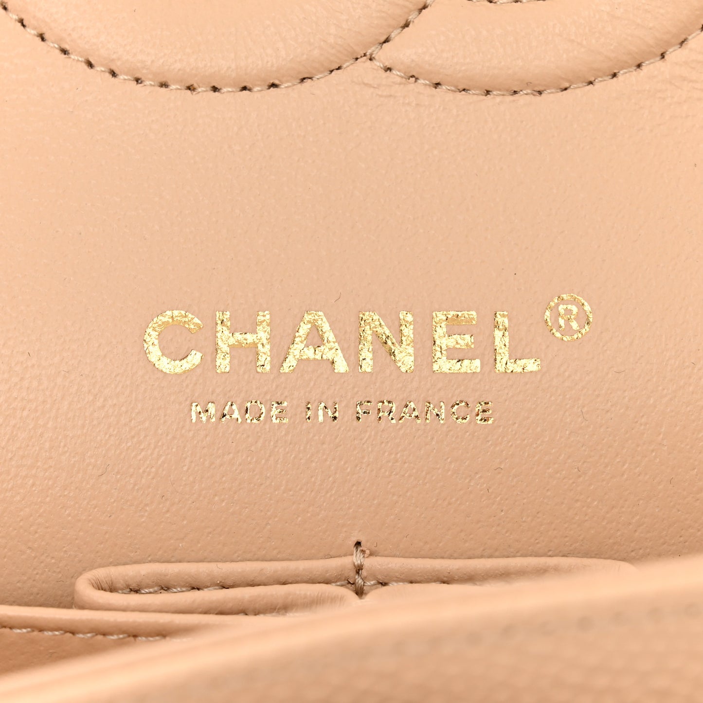 Caviar Quilted Medium Double Flap Beige