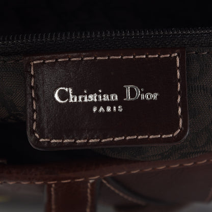 Christian Dior Calfskin Embroidered Romantic Flowers Saddle Bag Brown 6 of 9