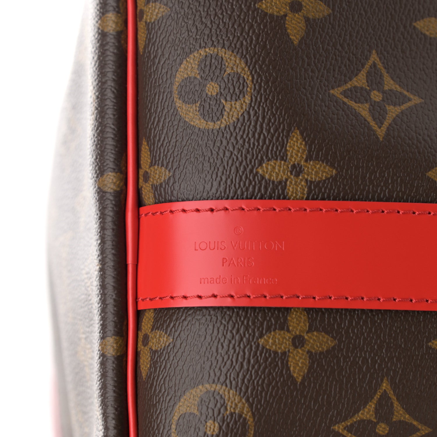 Louis Vuitton Calfskin Monogram Keepall Bandouliere 50 Coquelicot 6 of 9