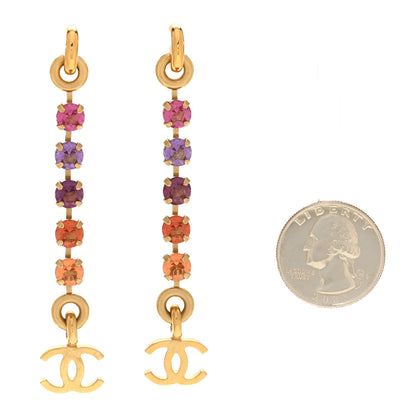 Chanel Crystal CC Drop Earrings Multicolor 2 of 5