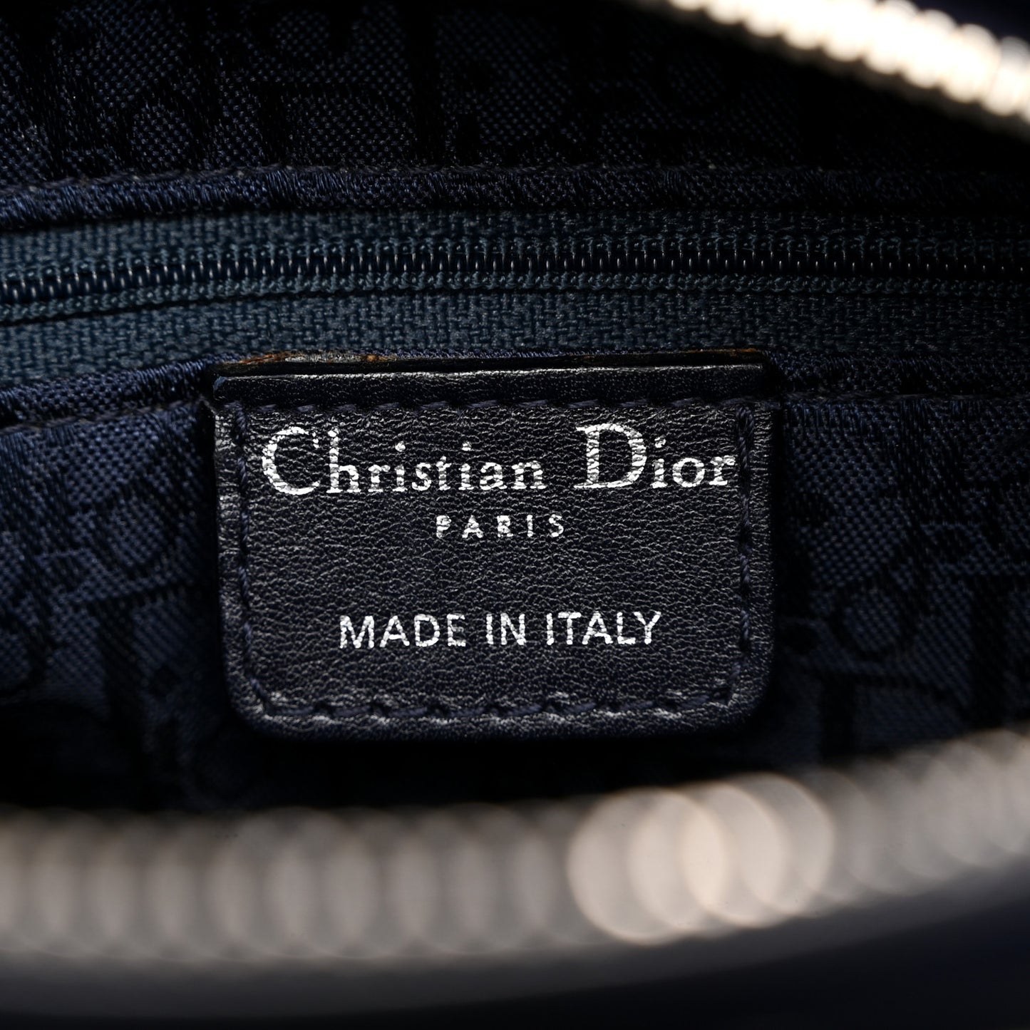 Patent Cannage Medium Lady Dior Navy Blue