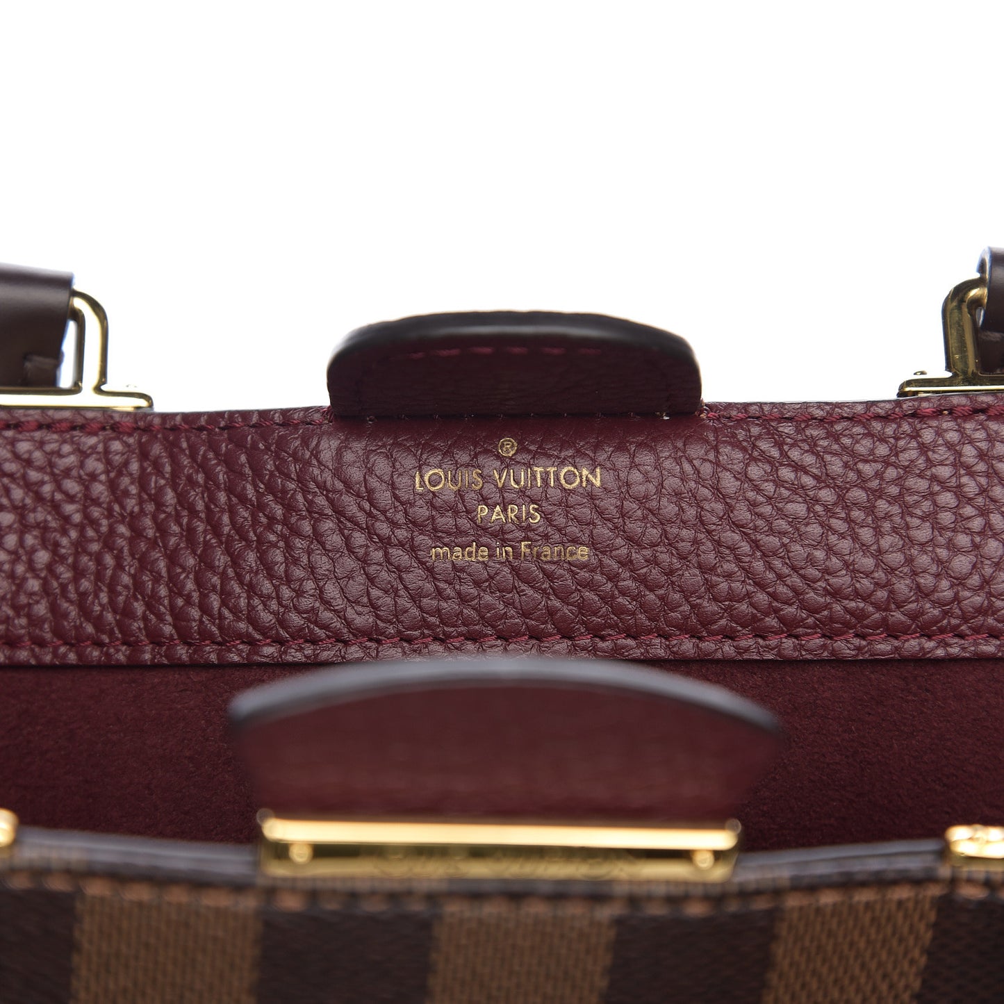 Damier Ebene Cuir Taurillon Brittany Bordeaux