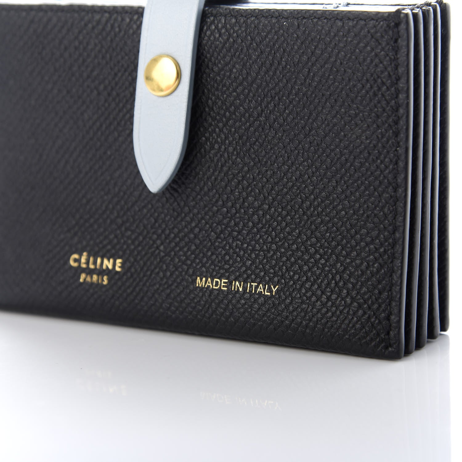 Celine Grained Shiny Calfskin Accordion Card Holder Black 7 of 7