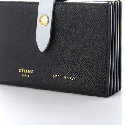 Celine Grained Shiny Calfskin Accordion Card Holder Black 7 of 7