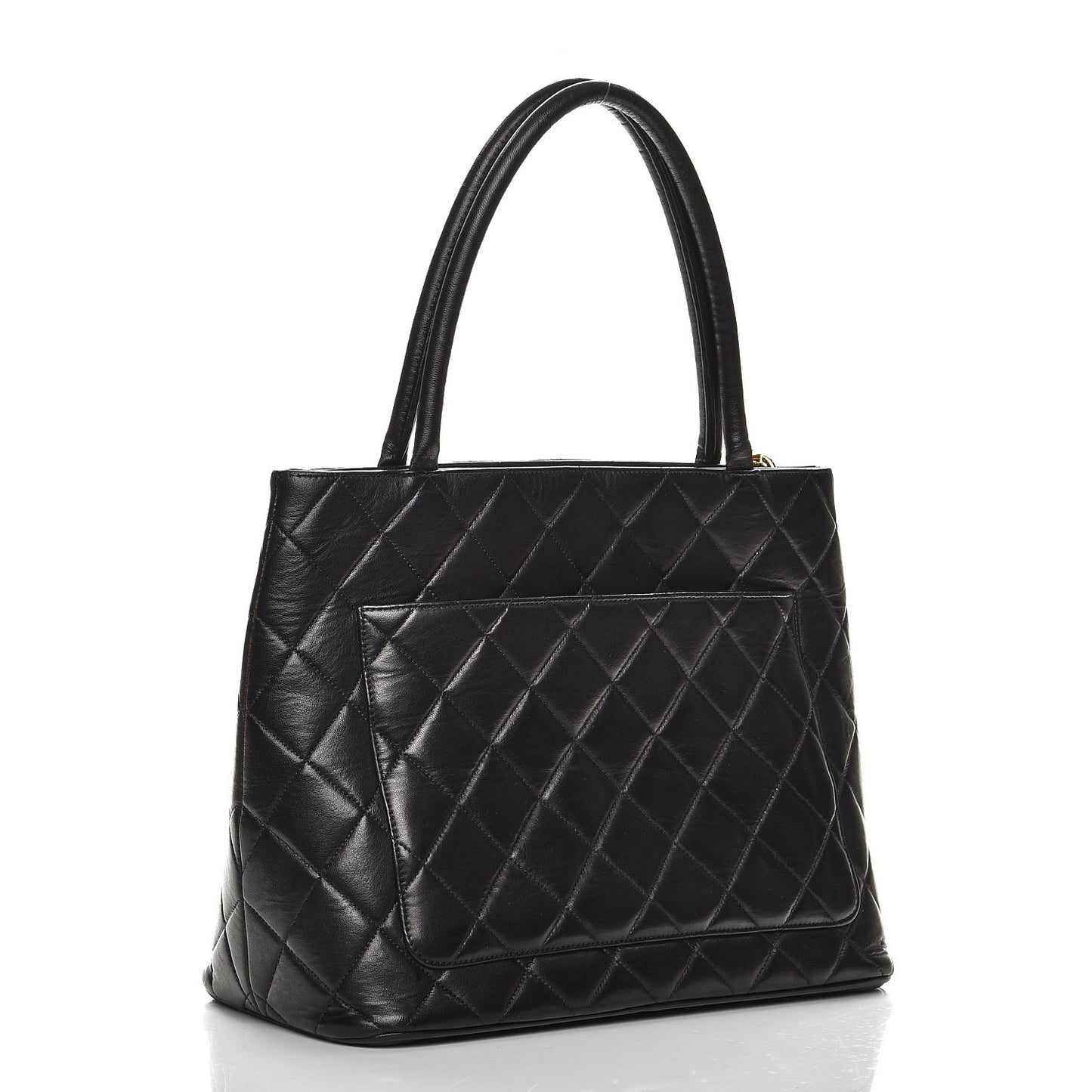 Lambskin Quilted Medallion Tote Black