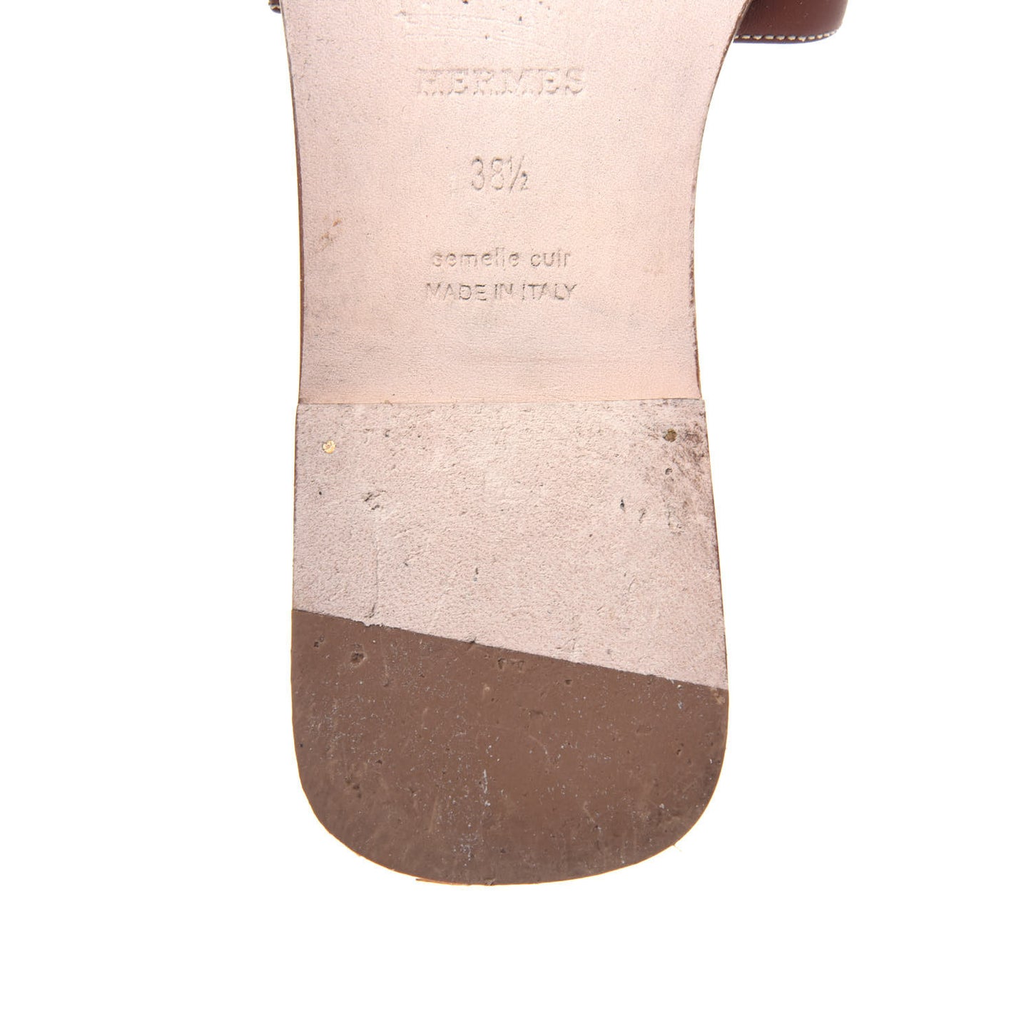 Box Calfskin Oran Sandals 38.5 Gold