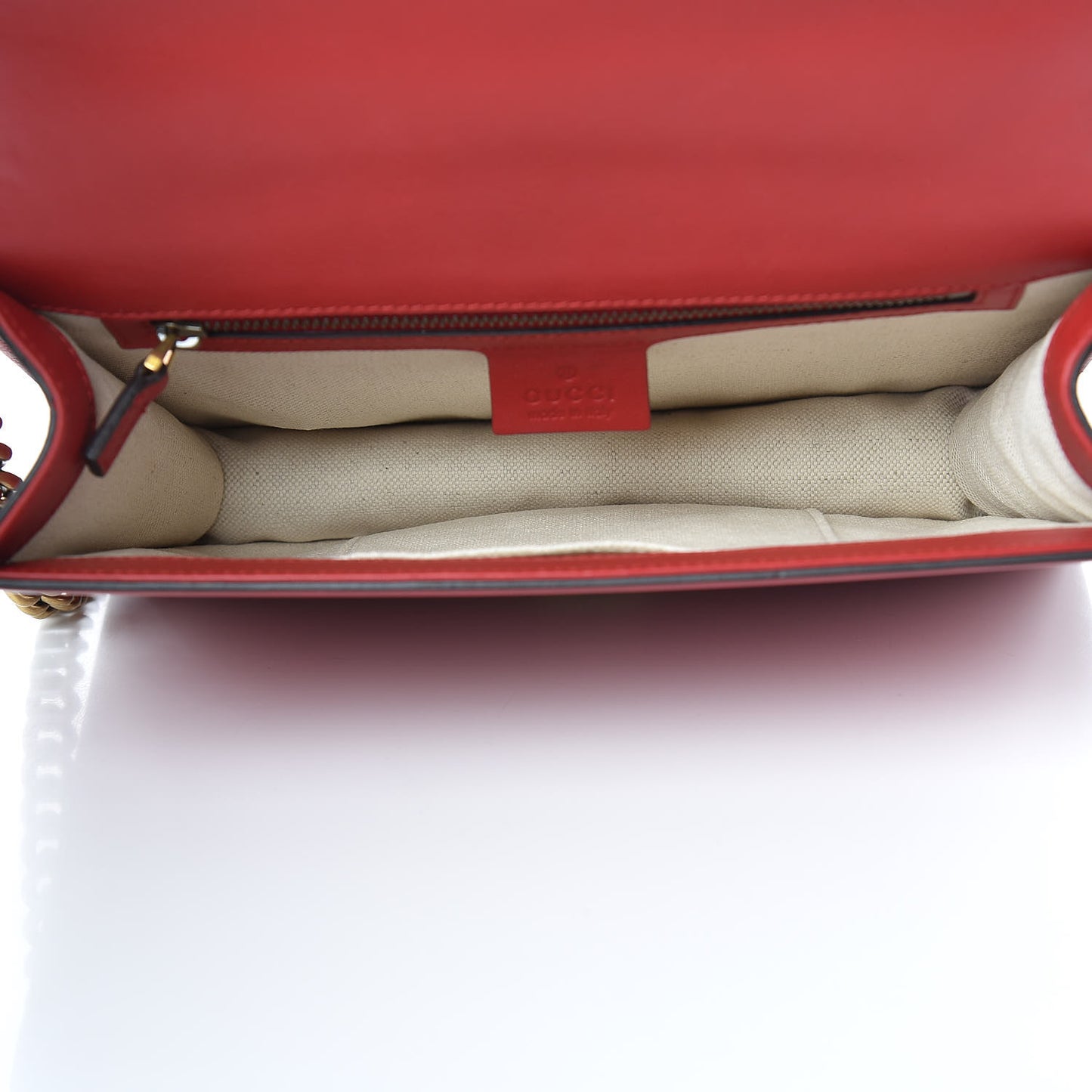 Calfskin Web Medium Peony Chain Shoulder Bag Red