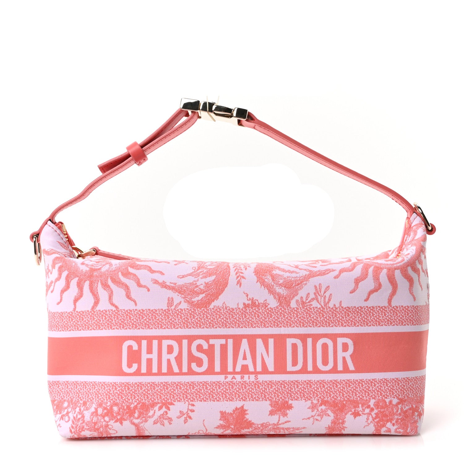 Christian Dior Technical Fabric Toile De Jouy Soleil DiorTravel Nomad Pouch Coral 1 of 10