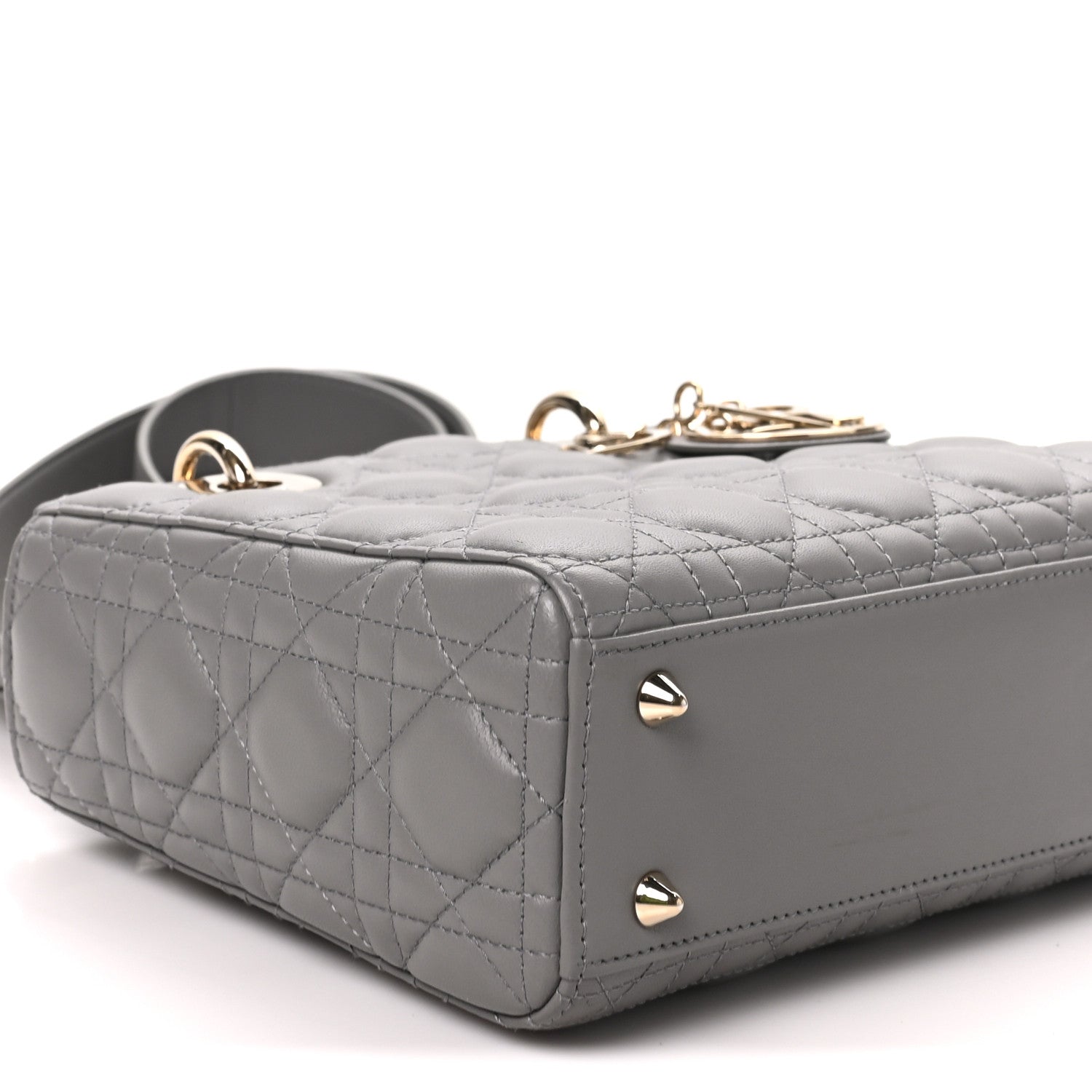 Christian Dior Lambskin Cannage Small My ABCDior Lady Dior Grey 7 of 10
