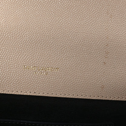 Saint Laurent Grain De Poudre Textured Mixed Matelasse Triquilt Small Monogram Satchel Dark Beige 5 of 7