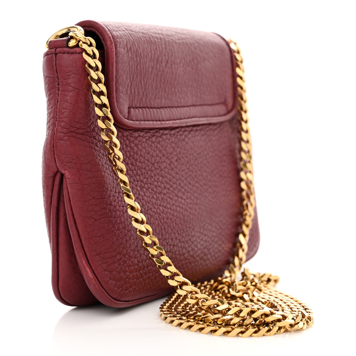 Pebbled Calfskin Small 1973 Chain Shoulder Bag Red
