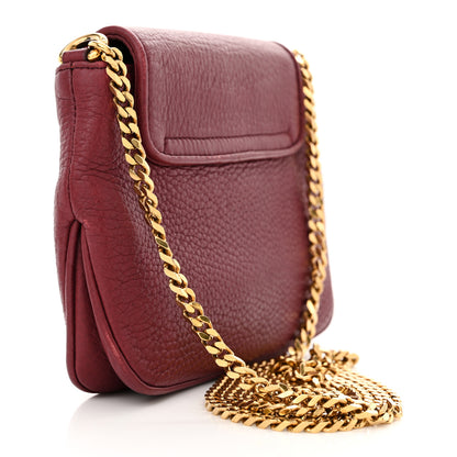Gucci Pebbled Calfskin Small 1973 Chain Shoulder Bag Red 3 of 12
