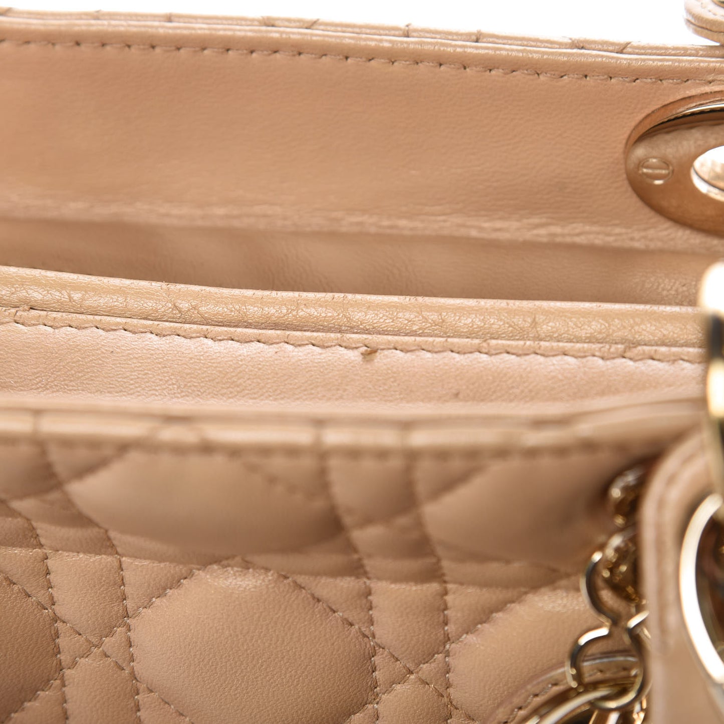 Lambskin Cannage Large Lady Dior Beige
