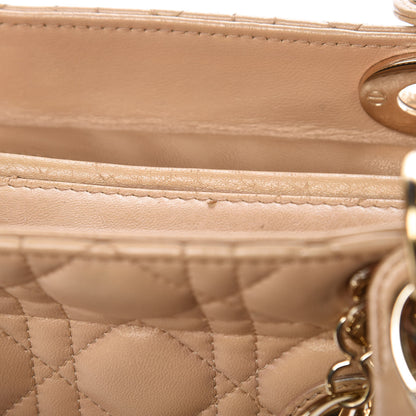 Christian Dior Lambskin Cannage Large Lady Dior Beige 12 of 15
