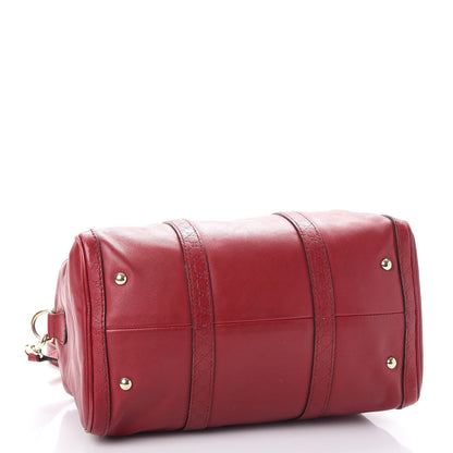 Gucci Calfskin Microguccissima Trim Medium Boston Raspberry Red 5 of 22