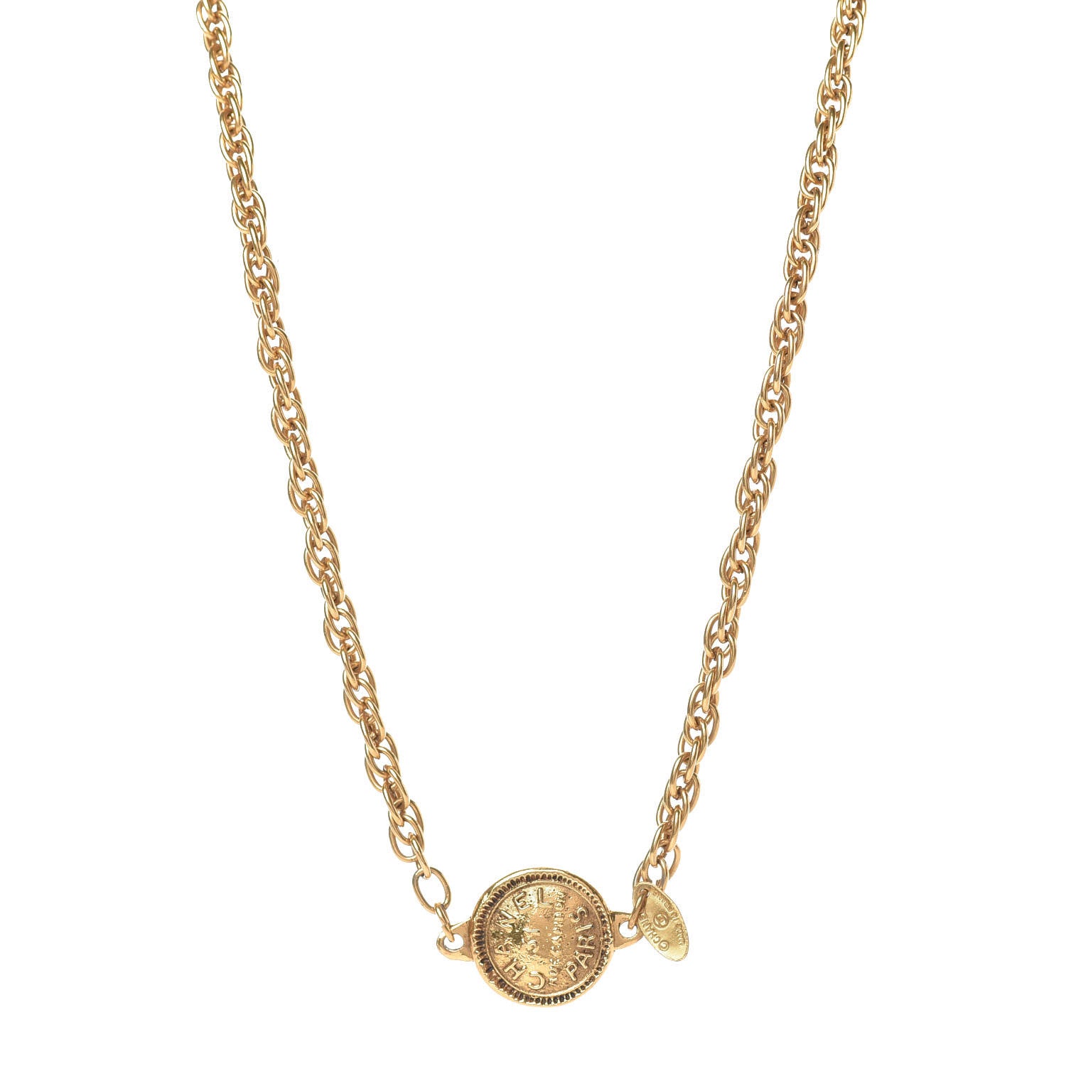 Chanel 31 Rue Cambon Paris Medallion Chain Necklace Gold 1 of 5