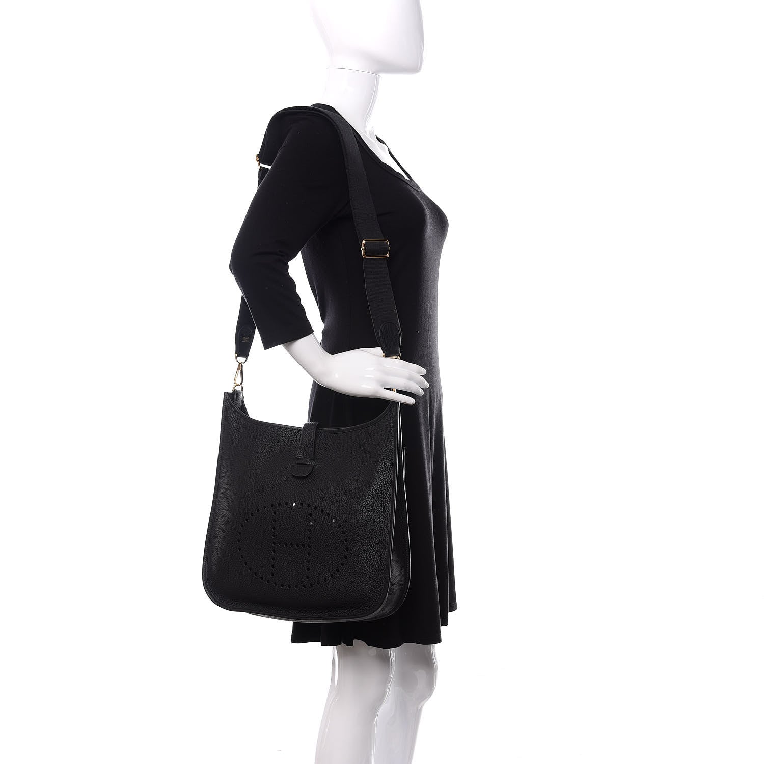 Hermes Taurillon Clemence Evelyne III GM Black 2 of 11