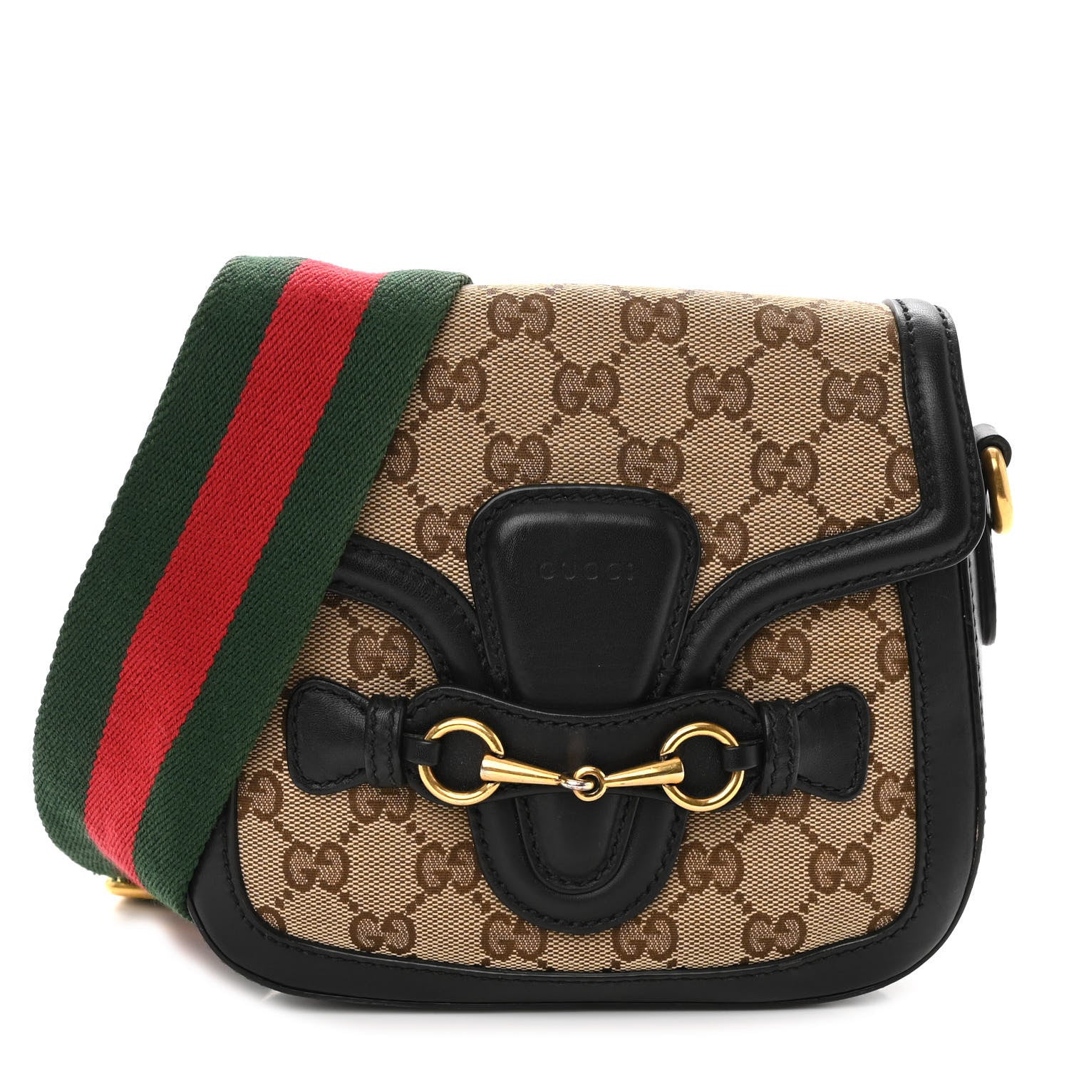 Gucci Monogram Small Lady Web Shoulder Bag Beige Black 1 of 10