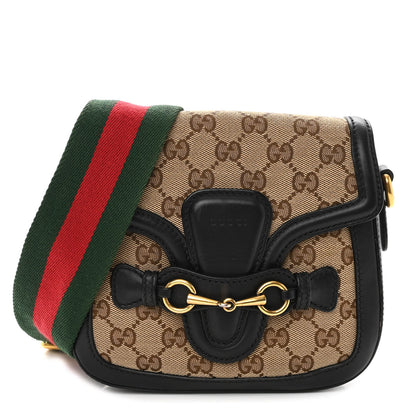 Gucci Monogram Small Lady Web Shoulder Bag Beige Black 1 of 10