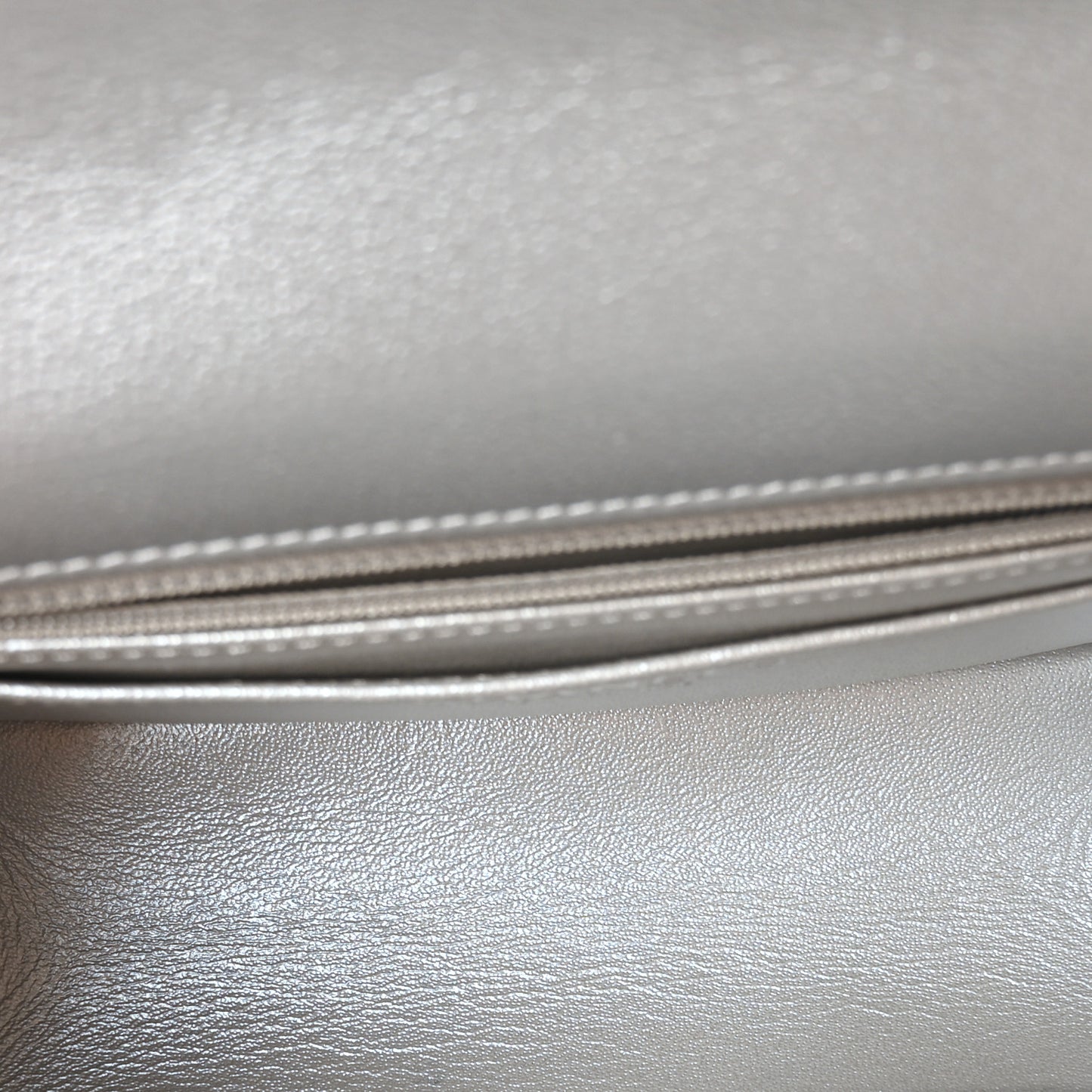Metallic Grained Calfskin Quilted 2.55 Reissue Mini Flap Silver
