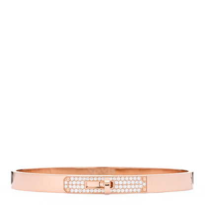 Hermes 18K Rose Gold Diamond PM Kelly Pave Bracelet SH 1 of 3