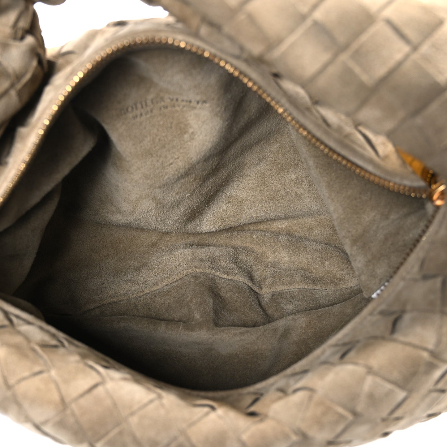 Suede Calfskin Intrecciato Teen Jodie Hobo Beige