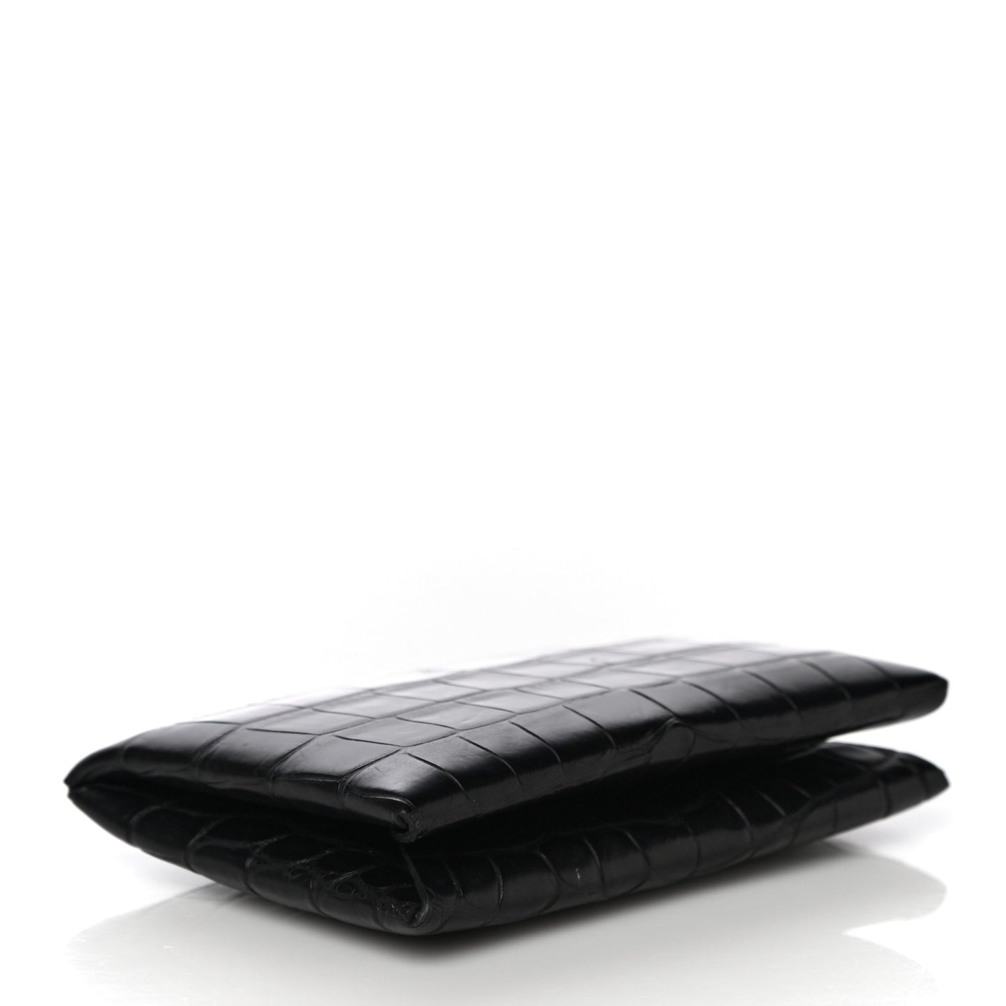 Matte Alligator Calvi Card Case Black