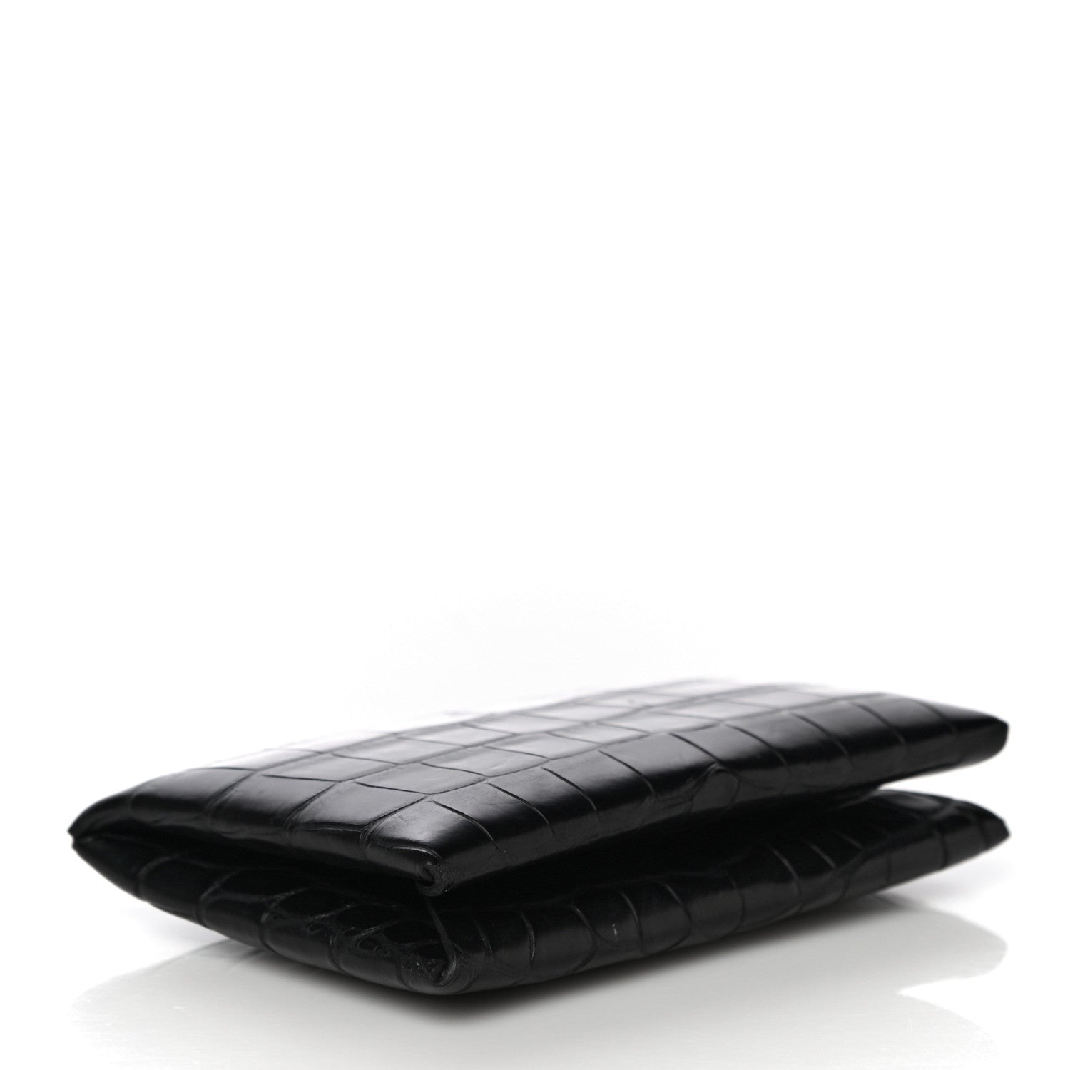 Hermes Matte Alligator Calvi Card Case Black 4 of 14