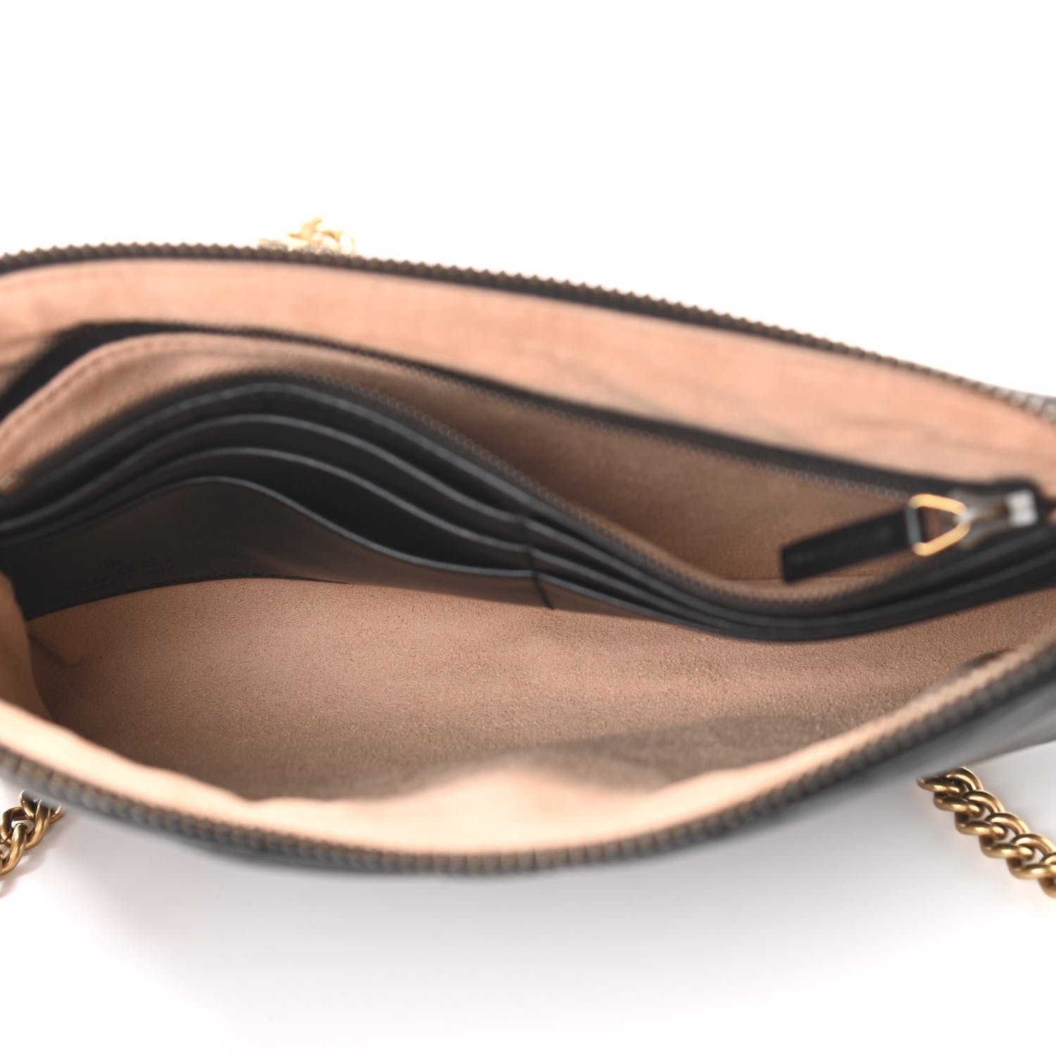 Gucci Calfskin Matelasse Mini GG Marmont Chain Bag Black 5 of 11