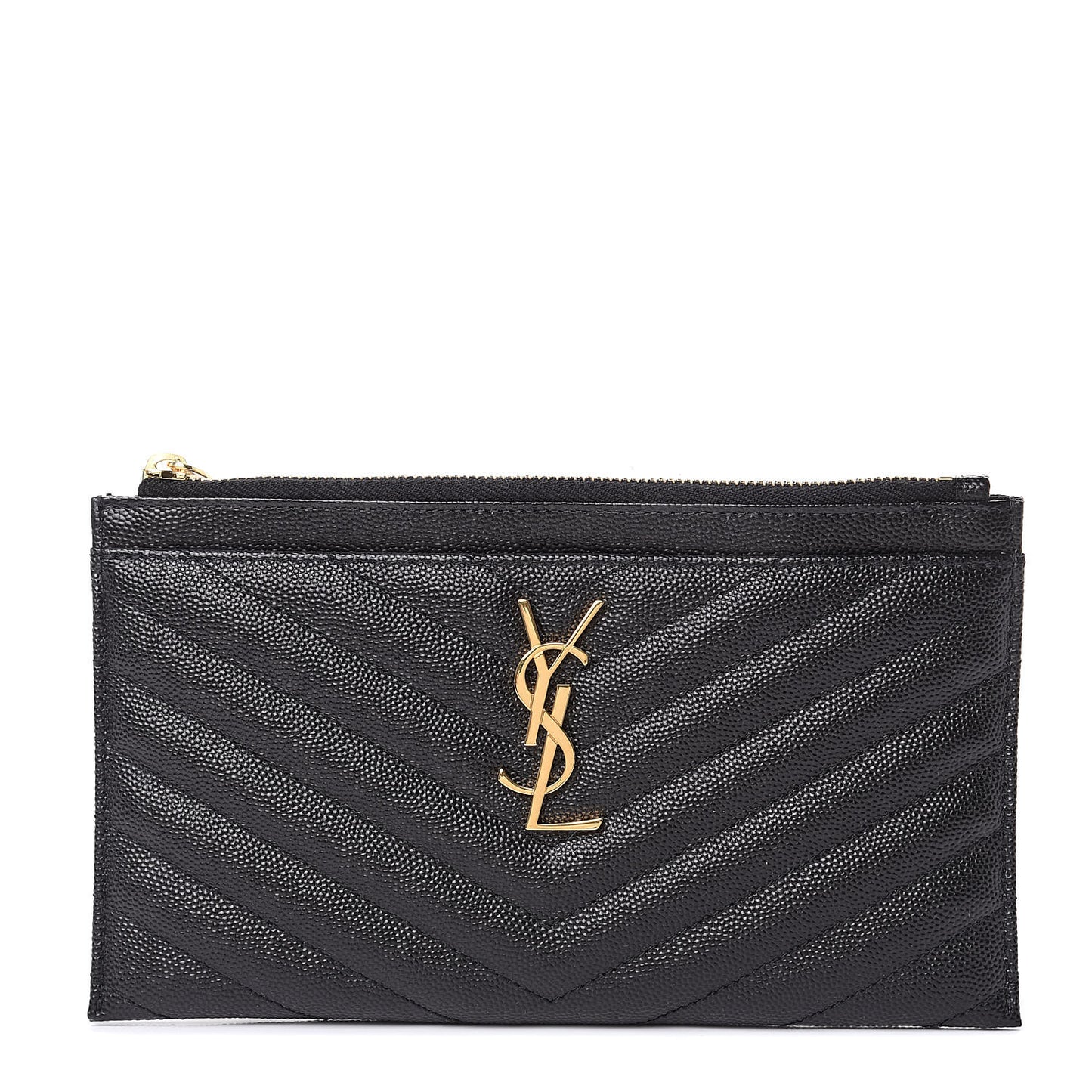 Grain De Poudre Chevron Monogram Bill Pouch Black