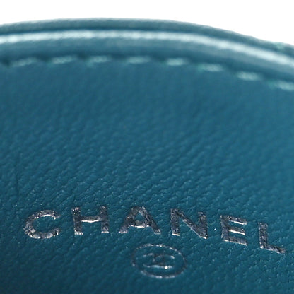 Chanel Caviar Quilted Phone Holder Turquoise 7 of 10